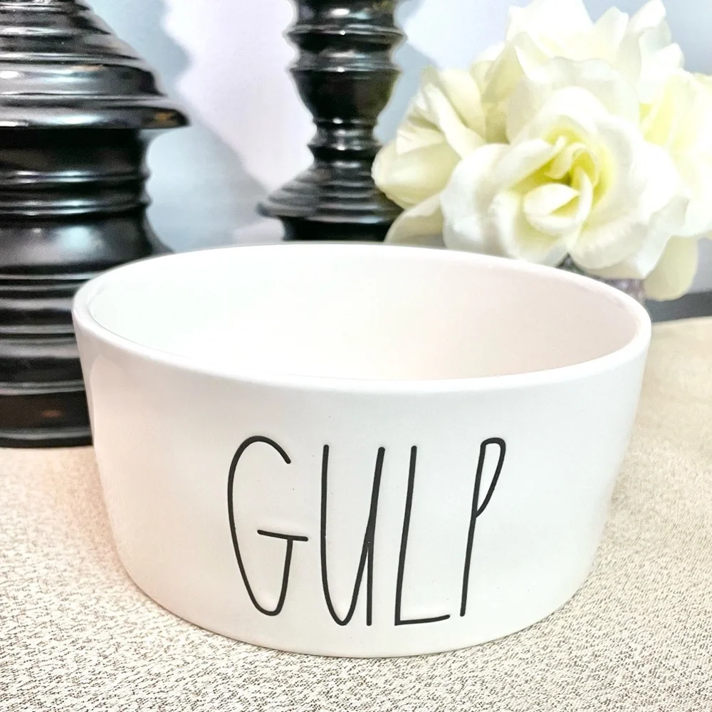 🆕Rae Dunn GULP Large Ceramic Pet Bowl